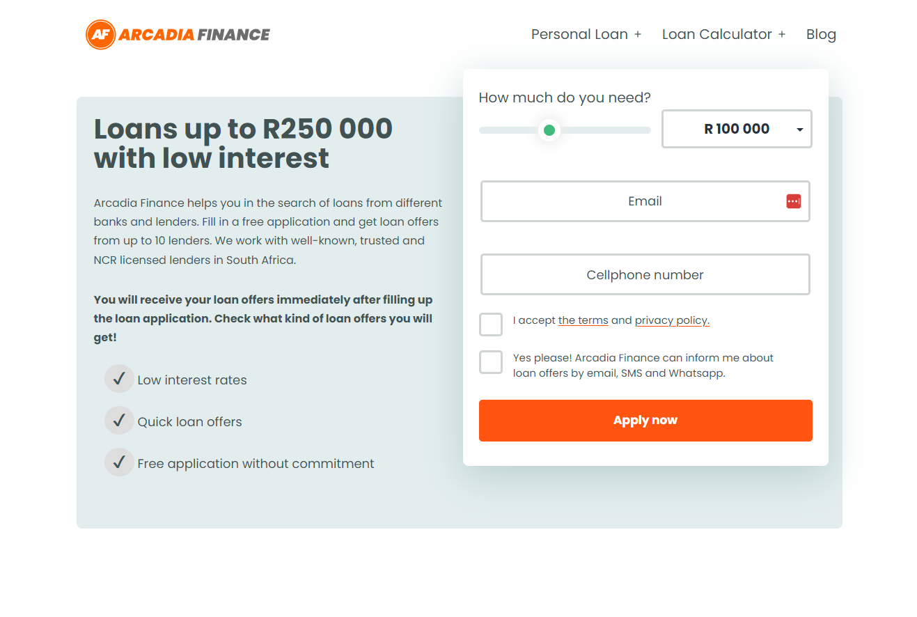 Arcadia Finance South Africa